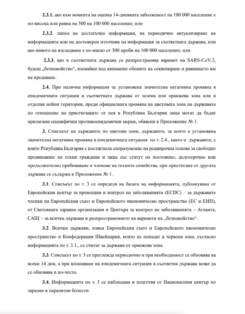 Нова К-19 ЗАПОВЕД за български и чужди граждани, идващи от страни в червения списък