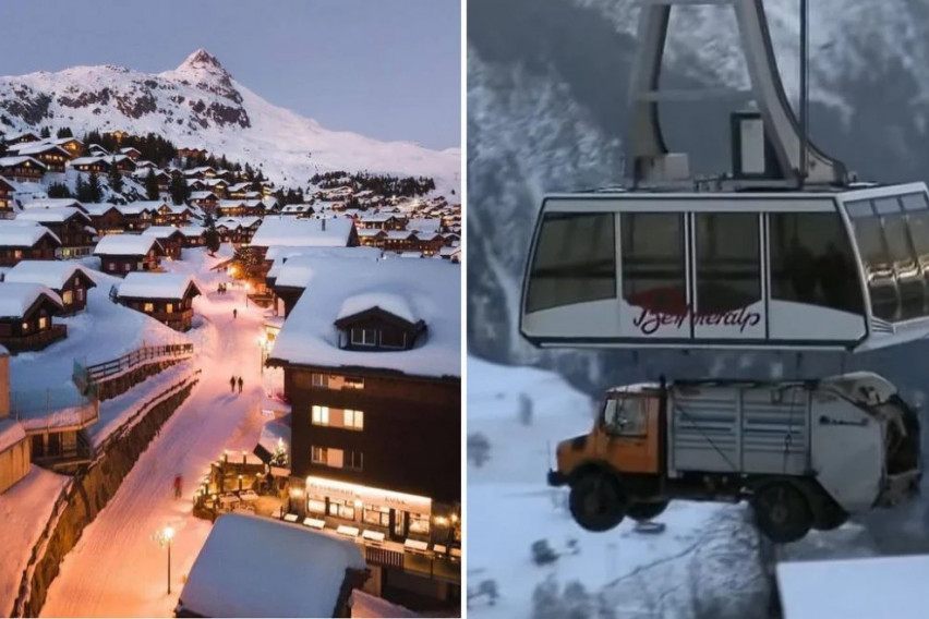 Алпийски рай: Швейцарско село с 300 слънчеви дни, а камионът за боклук "долита" от въздуха