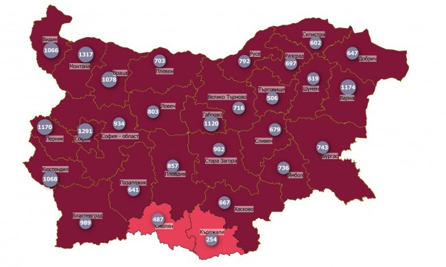 КАРТАТА на България грее в кървавочервено, К-19 щади само две области