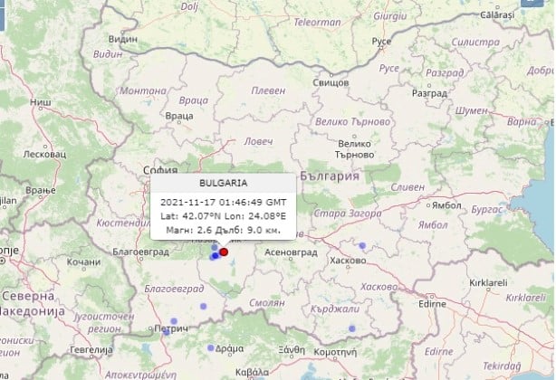 Земетресение люшна Пазарджик по тъмна доба