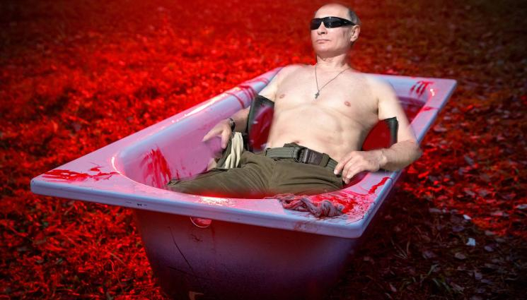 Зловещ слух: Путин се къпе в кръв на млади марали! 18+