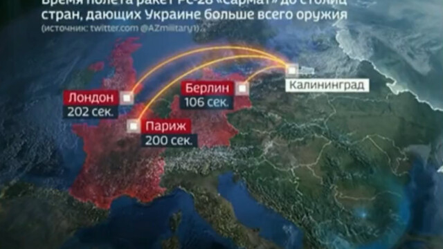 Ужас: Русия показа как затрива Берлин, Лондон и Париж с ядрено оръжие за секунди ВИДЕО