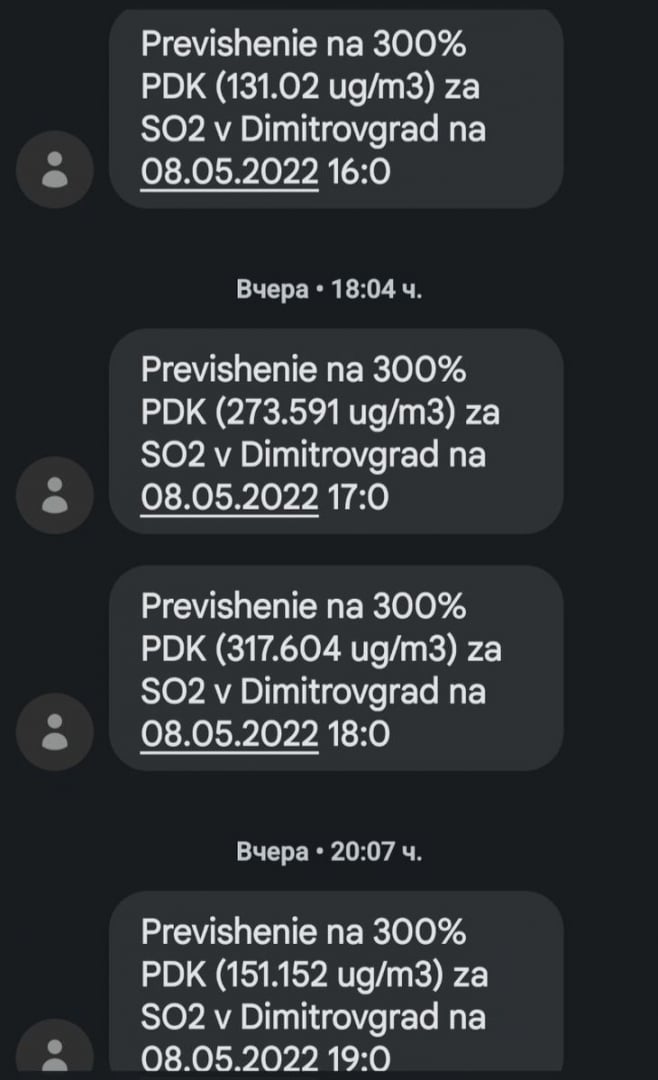 В Димитровград отново са отчетени завишени норми на серния диоксид