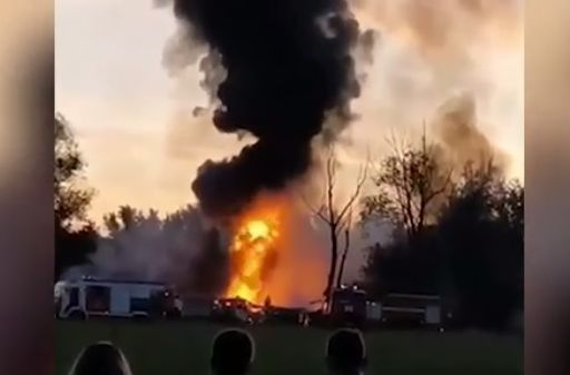 Голям руски военен самолет Ил-76 пламна в небето и рухна край Рязан ВИДЕО