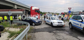 Камион блъсна кола с бебе по време на протеста на пътищарите в Благоевград ВИДЕО