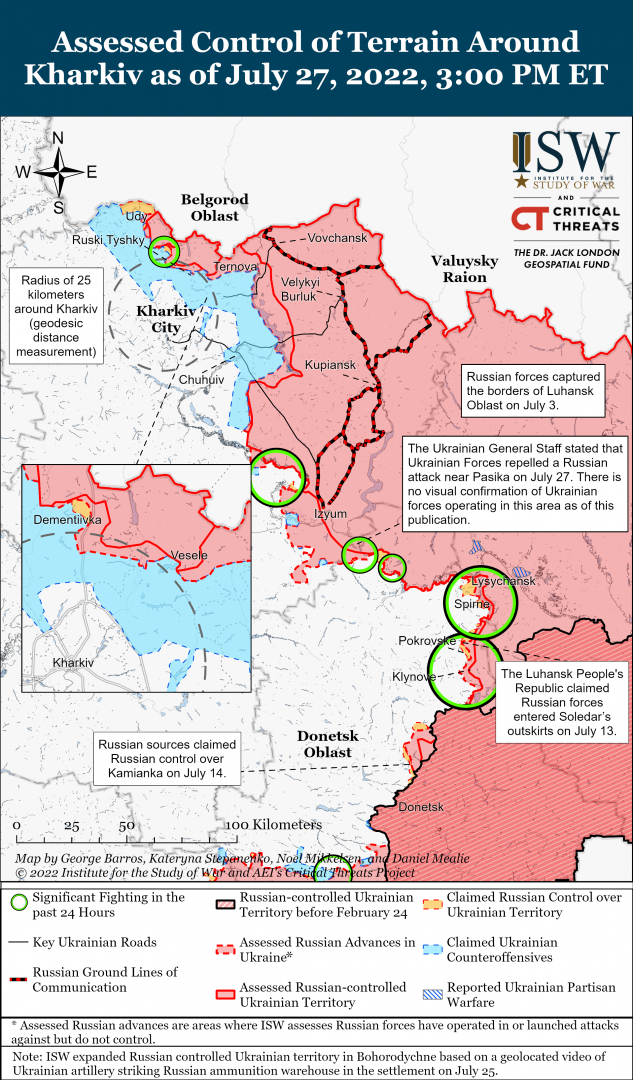 ISW и британското разузнаване с най-нови данни за бойните действия в Украйна КАРТИ