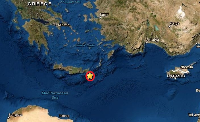 Силно земетресение разлюля Крит