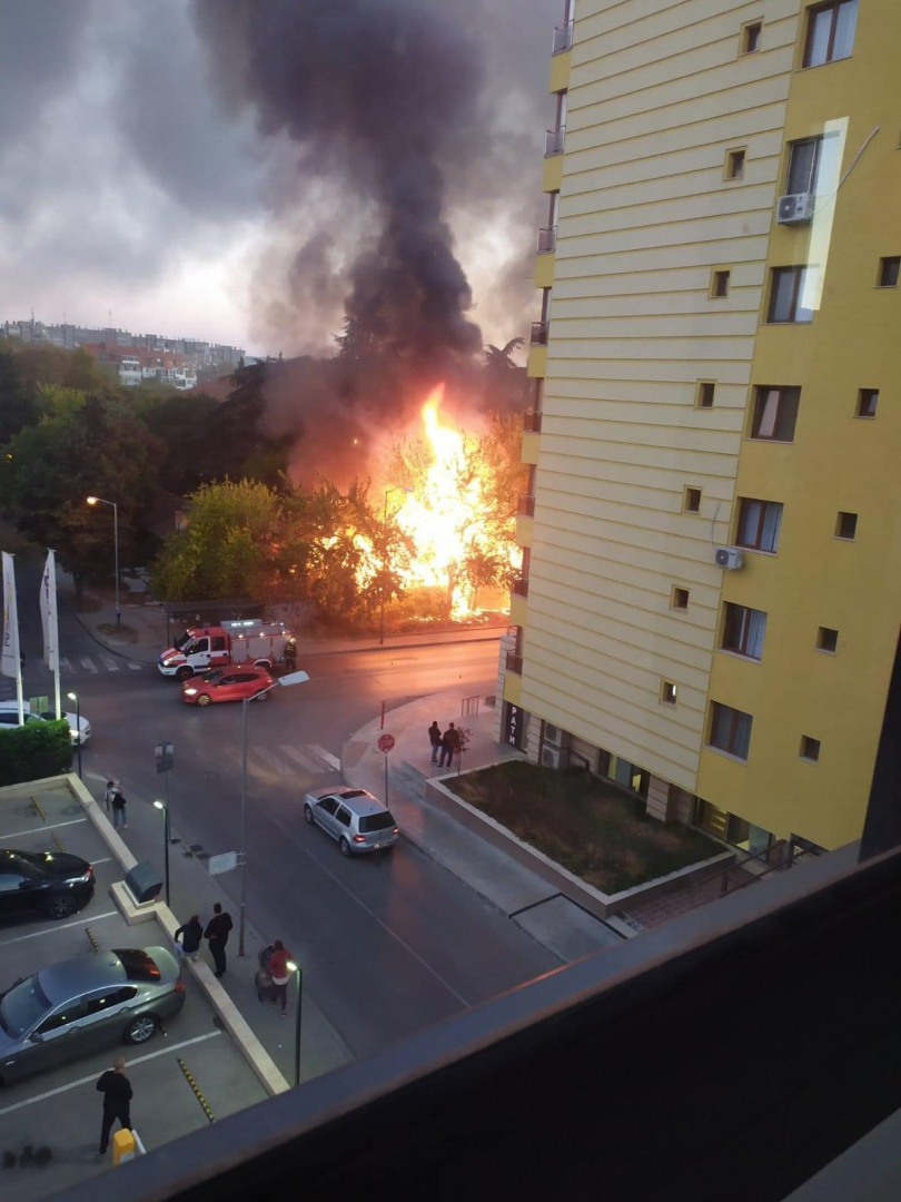 Огнен ад във Варна, пламъците се издигат до небето ВИДЕО