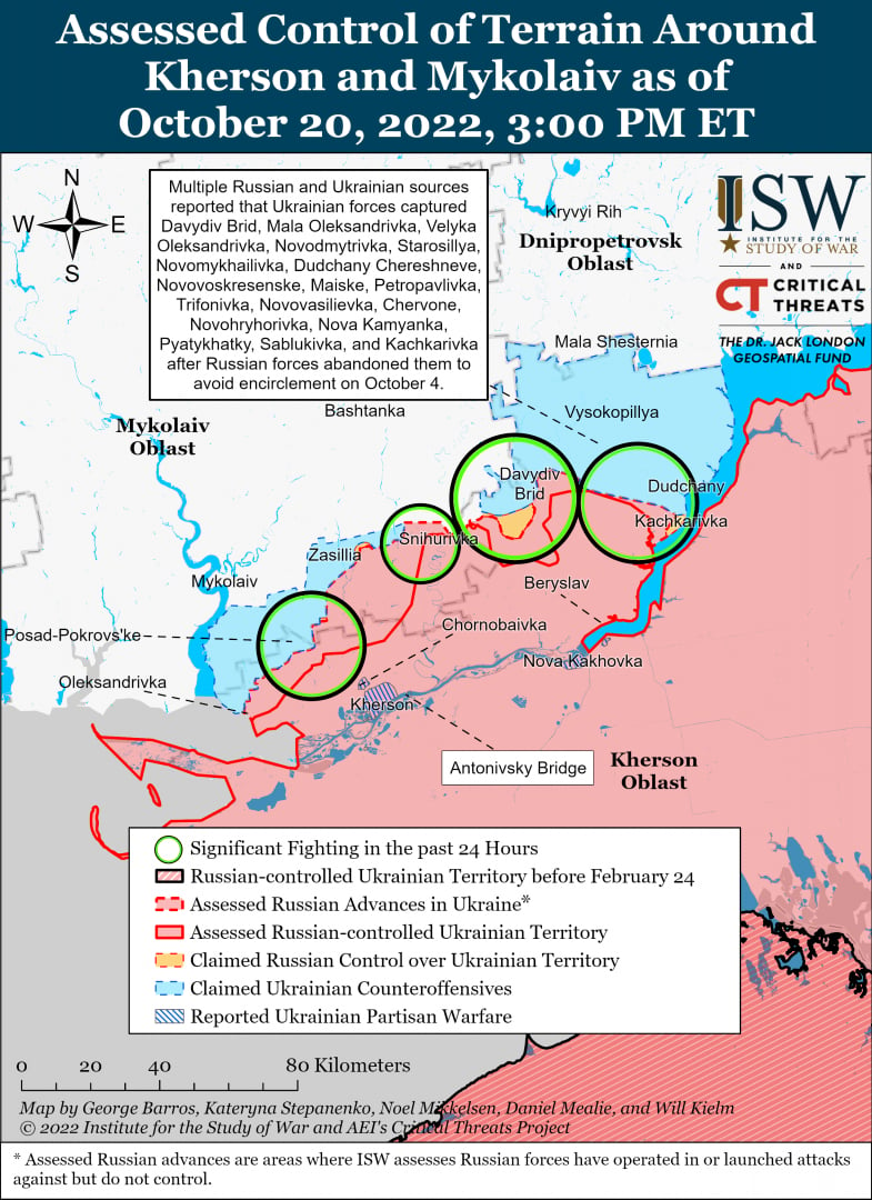 ISW: Русия ще удари Каховската ВЕЦ, за да прикрие отстъплението си от Херсон