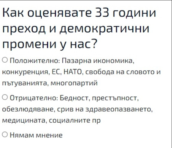 Горещо проучване: Българите оцениха 33-те години преход, резултатът е изненадващ! 