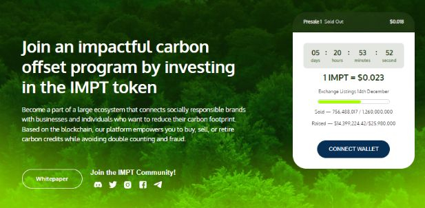 IMPT навлиза на пазара съвсем скоро: Инвестиции от над $14 милиона свидетелстват за големия потенциал на “зеления” крипто проект 