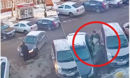 Зрелищни ВИДЕА: Мъж преби жена заради място за паркиране
