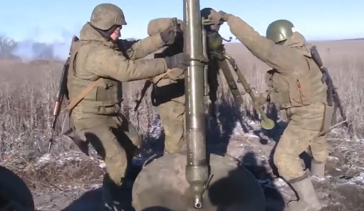 ВИДЕО от войната: Показаха в действие руските минохвъргачки "Сани"