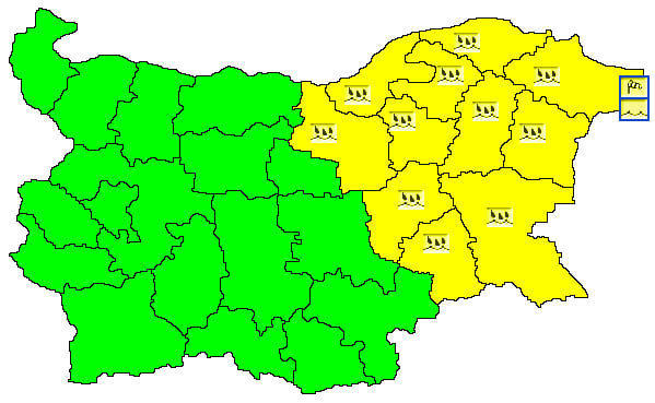 Опасно време сковава половин България в петък КАРТА