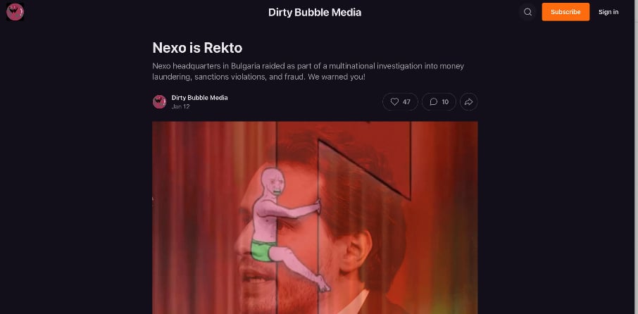 Dirty Bubble Media: Предупреждавахме ви за NEXO!