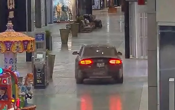 Зрелищни ВИДЕА: Дръзки крадци нахлуха с Audi в мол в стил GTA