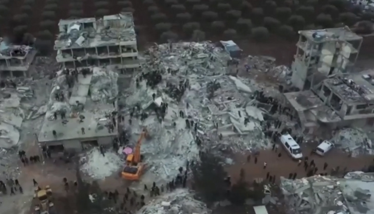 ВИДЕО от дрон показва мащаба на трагедията след опустошителните трусове в Сирия 