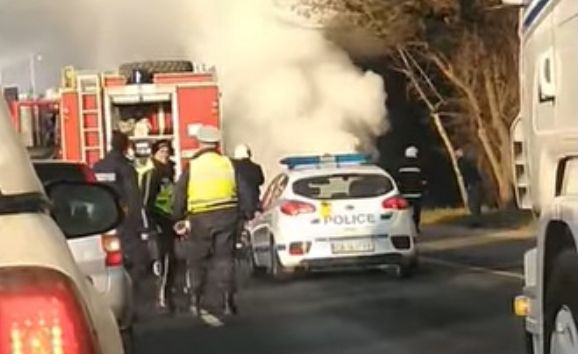 Ужасяващ огнен инцидент на пътя София - Варна ВИДЕО