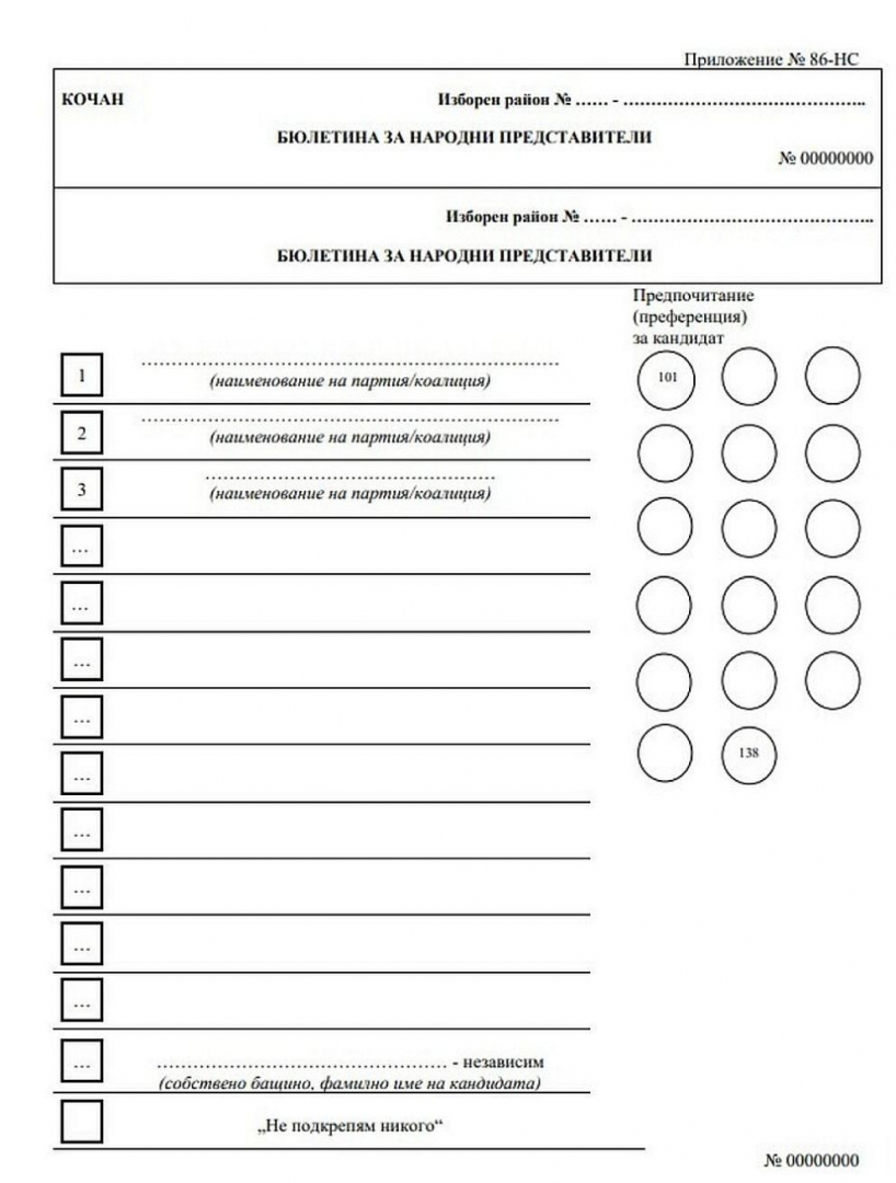 ЦИК показа бюлетините за гласуване в страната и в чужбина СНИМКИ