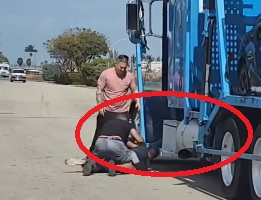 Мъж опита да открадне камион, но не очакваше това да го сполети ВИДЕО 18+