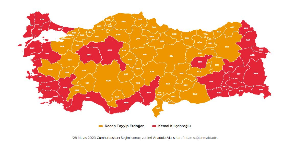 Ето кой печели изборите в Турция КАРТА