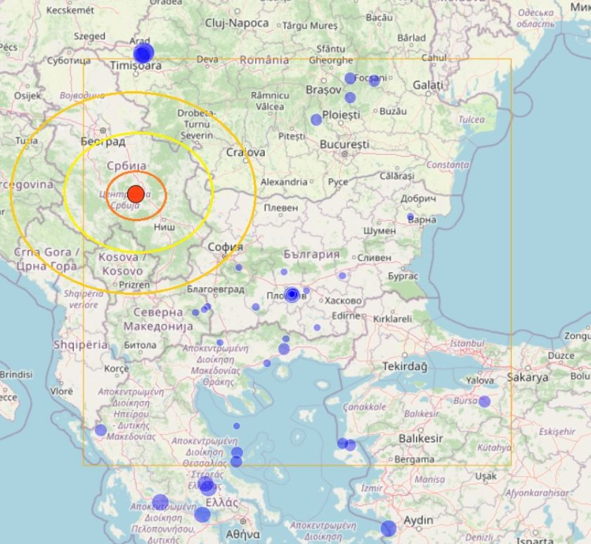 Земята се разтресе на един хвърлей от България КАРТА
