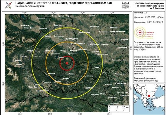 Земетресение люшна България, ето къде го усетиха 