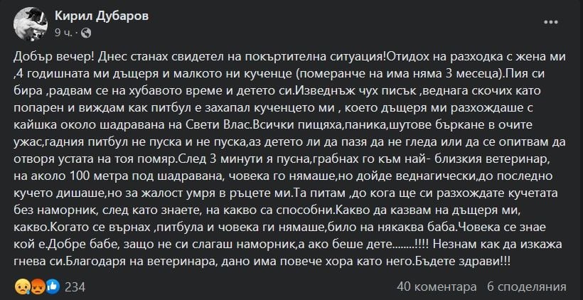 Зверство: Писъци, шутове и смърт пред очите на 4-годишно дете в Свети Влас СНИМКА