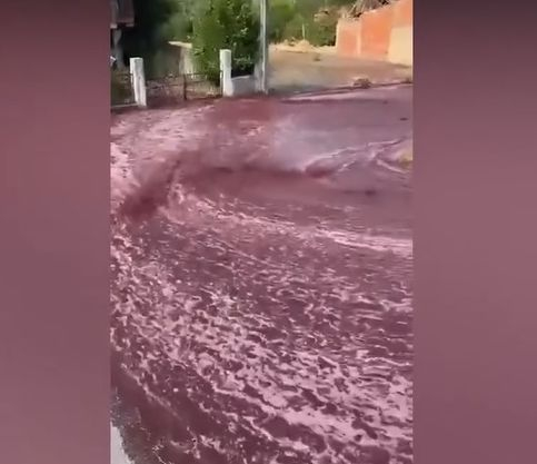 Не е шега! Наводнение от вино заля село ВИДЕО