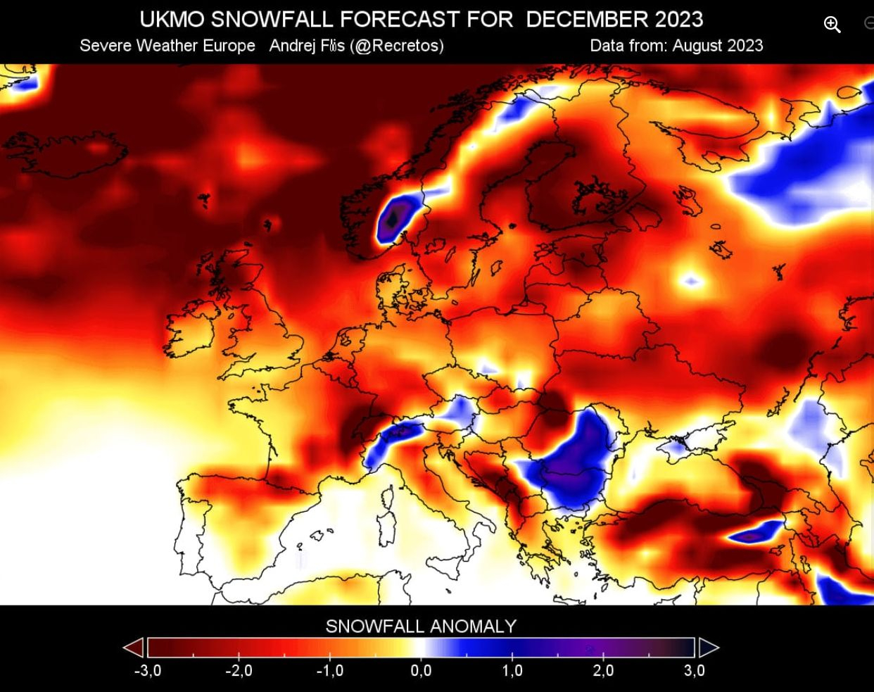 Метеоролозите вече знаят ще има ли сняг за Коледа ГРАФИКИ