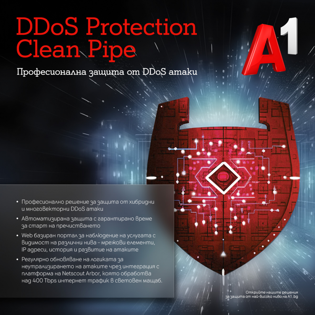 A1 предлага професионално решение за защита от DDoS атаки
