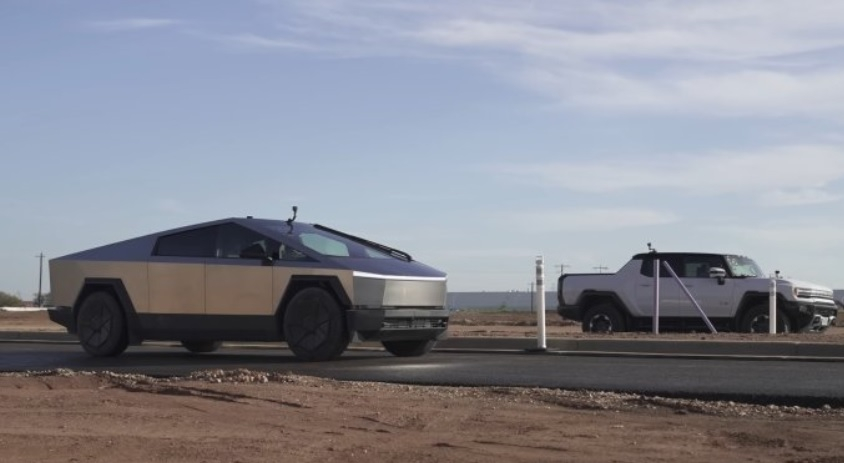 Новият Tesla Cybertruck срещу Hummer, ето кой по-бърз на пистата ВИДЕО