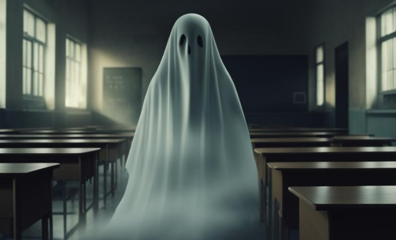 Страховито: Чистач в училище запечата призрак на ВИДЕО