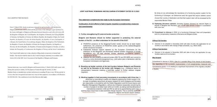 Нов шок за България! Австрия постави 5 условия, за да ни пусне в Шенген ДОКУМЕНТ