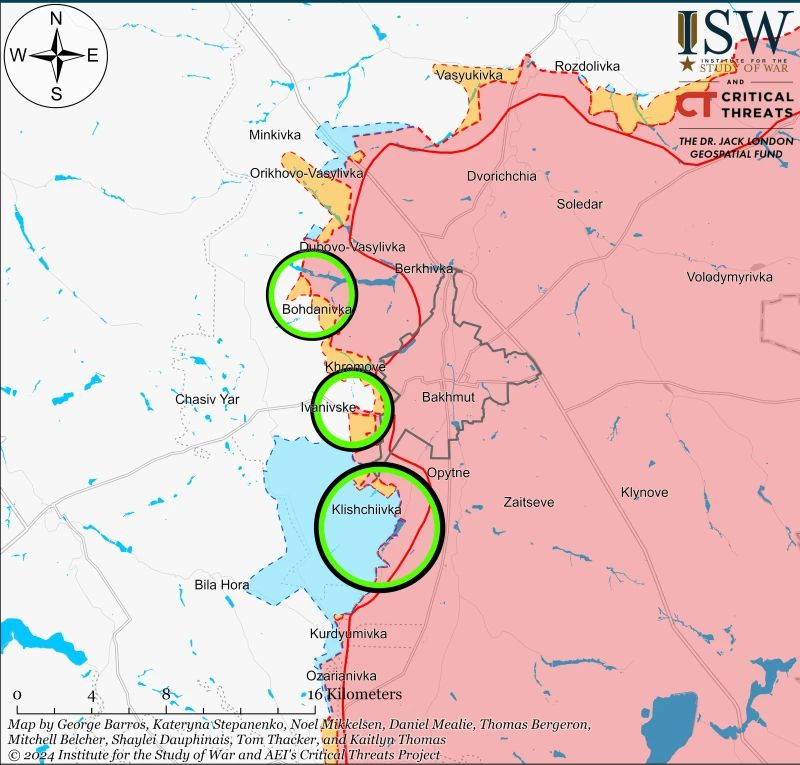 ISW: Продължават опитите за настъпление на руските сили към Часов Яр