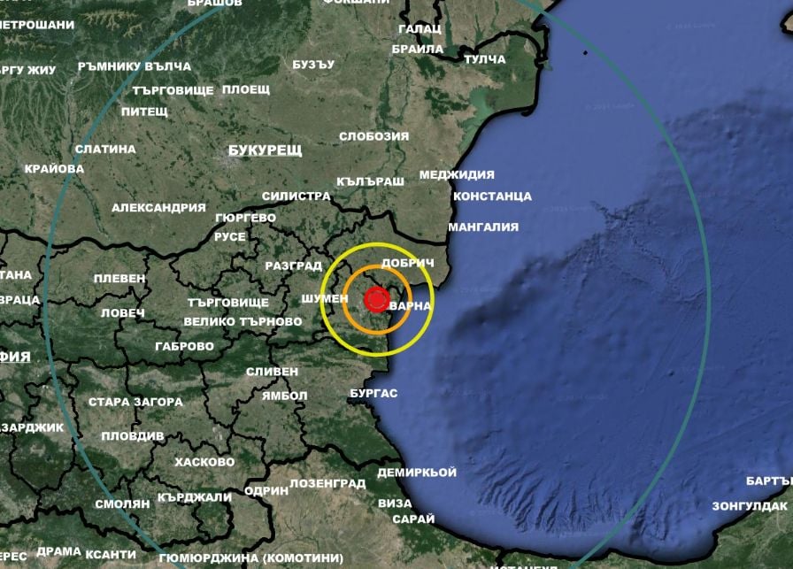 Земетресение люшна България СНИМКА