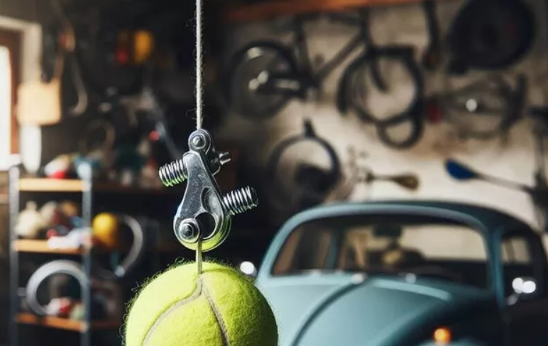 Защо някои шофьори окачват топка за тенис в гаража