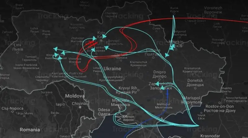 Украински медии показаха КАРТА с полетите на руски ракети и дронове