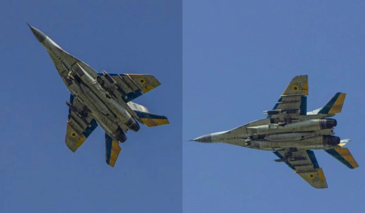  СНИМКА на украински МиГ-29 с пет US бомби SDB наведнъж 