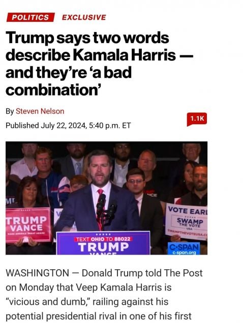 Тръмп нарече Камала Харис "злобна и тъпа", тя му отвърна подобаващо!
