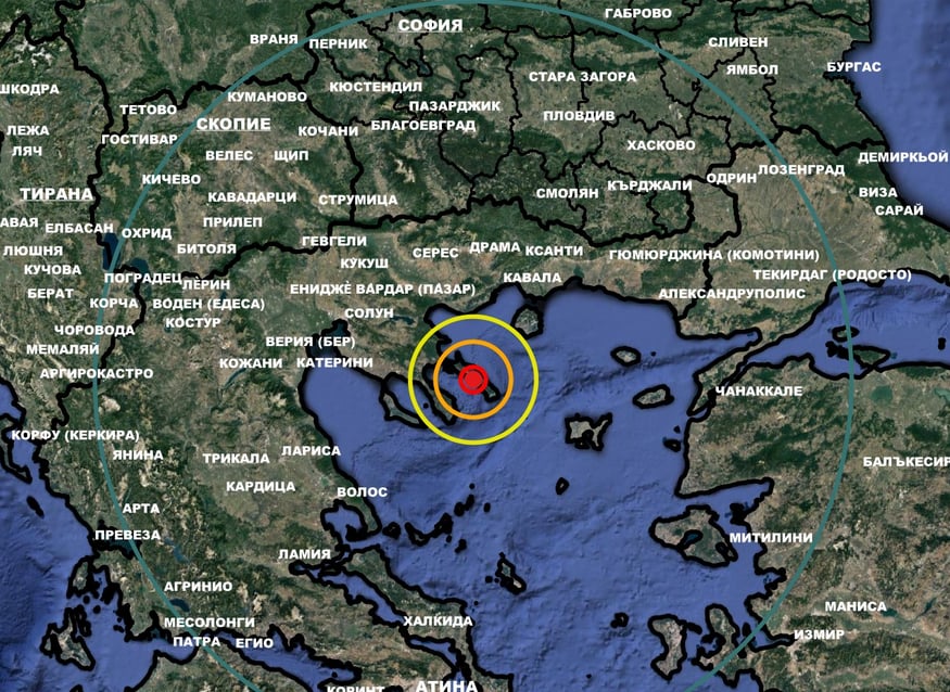 Серия от силни трусове паникьоса хиляди българи из таверните на Халкидики