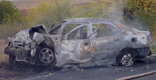 Жена е карала изгорялото край Харманли такси