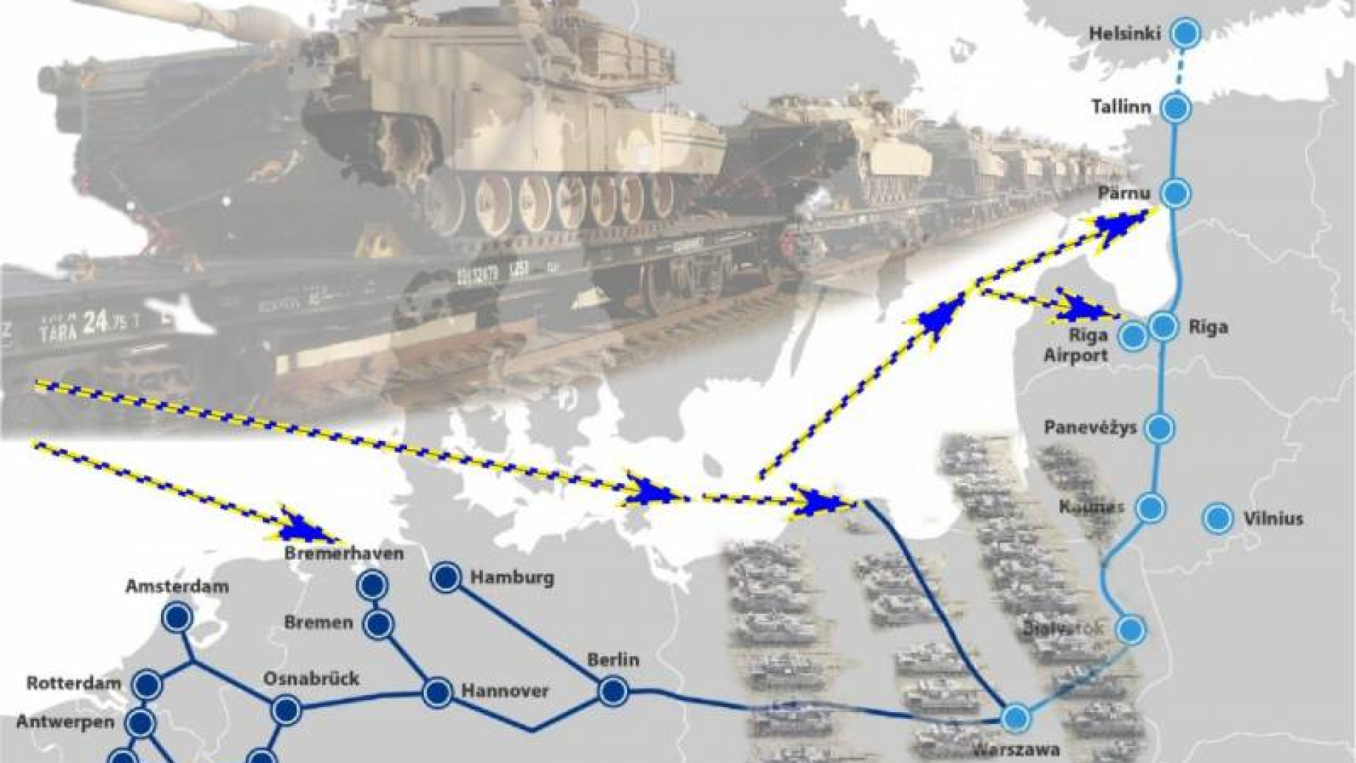 Балтийските страни ще се свързват с ЕС с военна железница