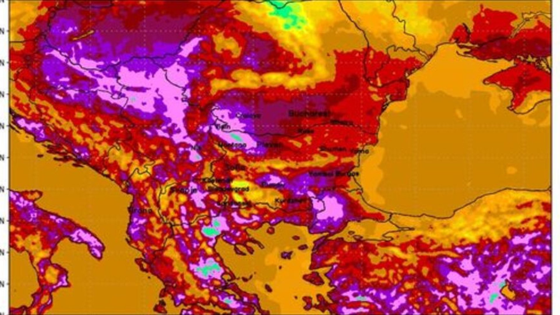 КАРТА на България показа: Ще ври под краката ни в следващите дни