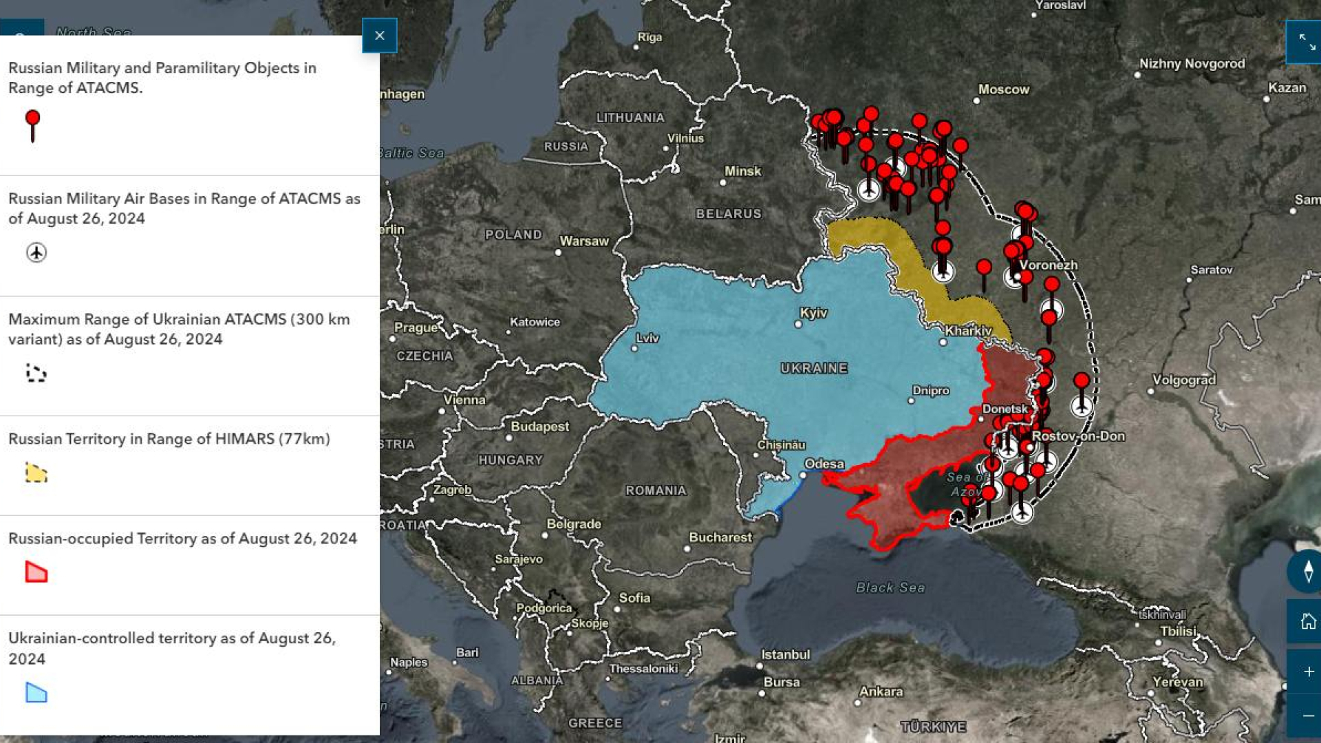  ISW публикува карта с цели за удари на НАТО по Русия 