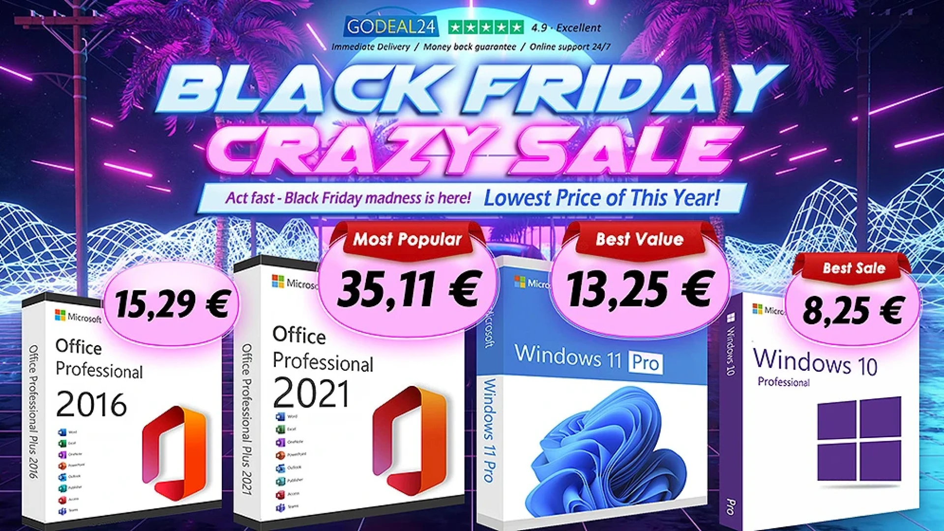 Надстройте компютъра си с доживотен Microsoft Office и Windows 11 от само 10 € на Godeal24 Black Friday Sale