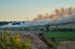 Огнен ад и облаци дим край Добрич, пожарните не достигат СНИМКИ