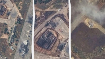 Сателитни СНИМКИ показват опустошението в базата "Белбек" в Крим
