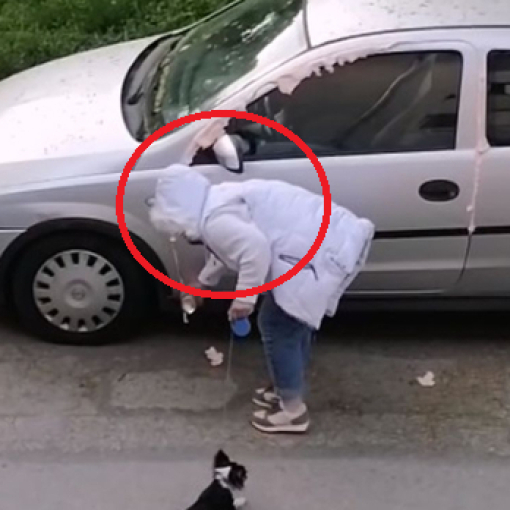 Пълен шок! Мъж улови на видео как софиянка запечата колата му с пяна, а минути по-късно го заплаши с убийство СНИМКИ