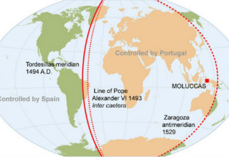 7 юни: Преди 520 г. Испания и Португалия си поделят Новия свят с Договора  от Тордесиляс
